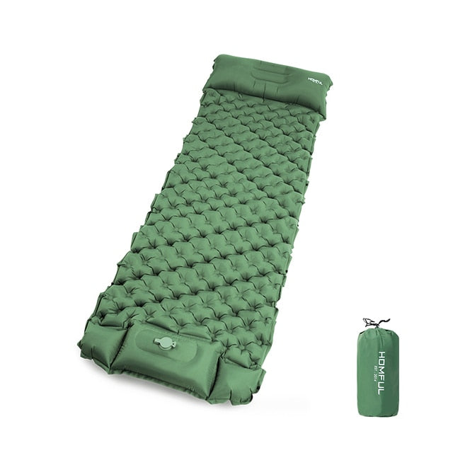 Sleeping Pad Camping Inflatable Mattress with Pillows Travel Mat Folding Bed Ultralight