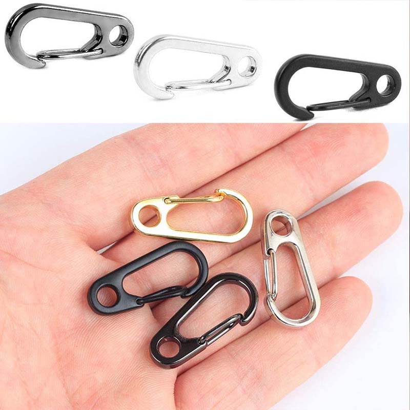 Mini Carabiner Clips Tiny Alloy Spring Snap Hook Keychain Clasps EDC Small Hanging Buckle
