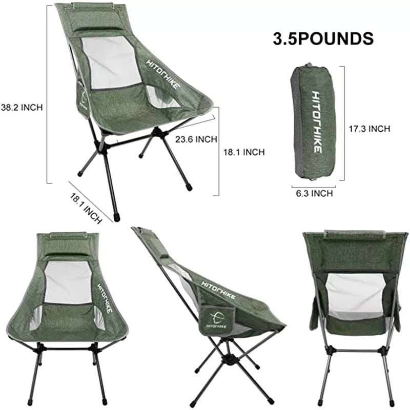 Portable Moon Chair Lightweight Fishing Camping Barbecue Foldable Extended Hiking Seat Garden