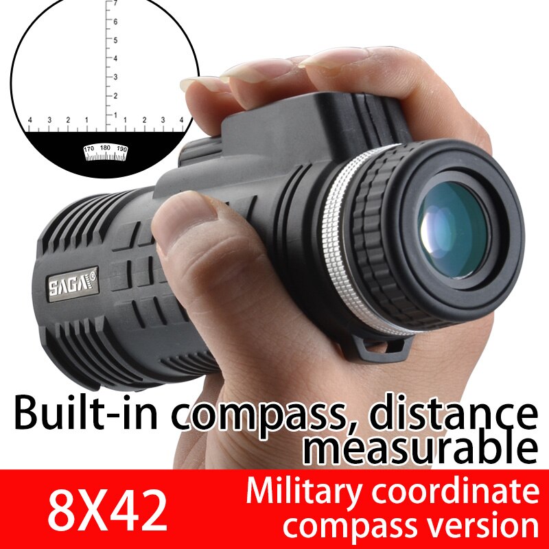 Saga Professional Monocular Telescope 8/10/12X42/50 Mini Telescopio Bak4 Prism