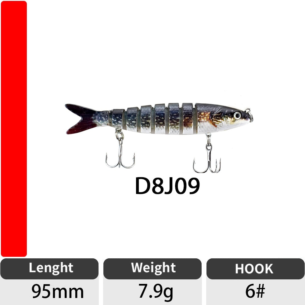 Sinking Wobblers Fishing Lures Jointed Crankbait Swimbait 8 Segment Hard Artificial