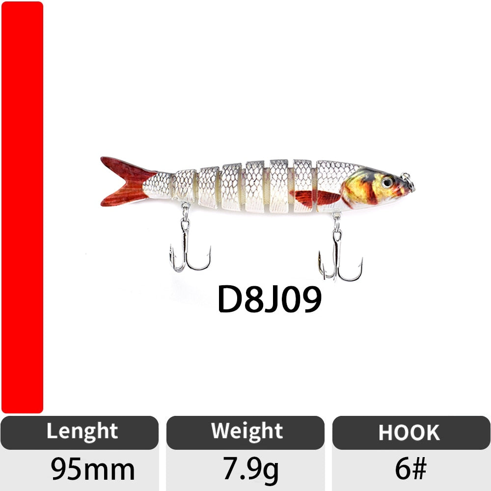 Sinking Wobblers Fishing Lures Jointed Crankbait Swimbait 8 Segment Hard Artificial