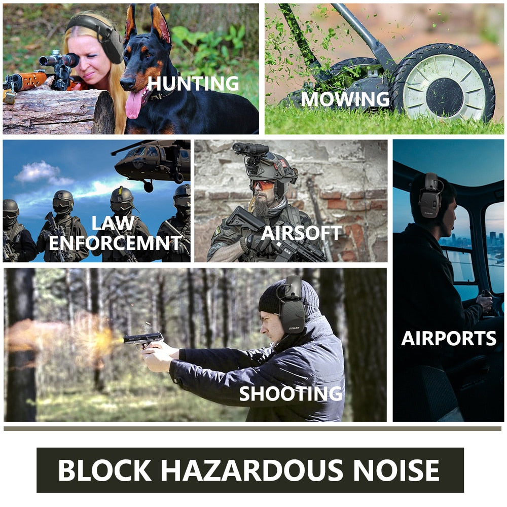 ZOHAN Earmuffs Active Headphones for Shooting Electronic Hearing protection Ear protect