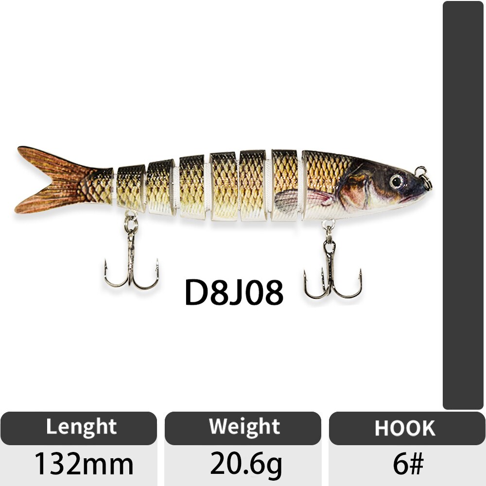 Sinking Wobblers Fishing Lures Jointed Crankbait Swimbait 8 Segment Hard Artificial