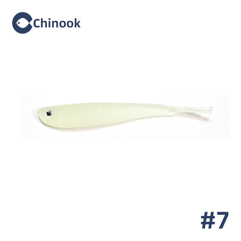 Chinook 5pcs Lure Soft Bait SoftFish Fork Tail with or without Hook Fluke Swimbaits