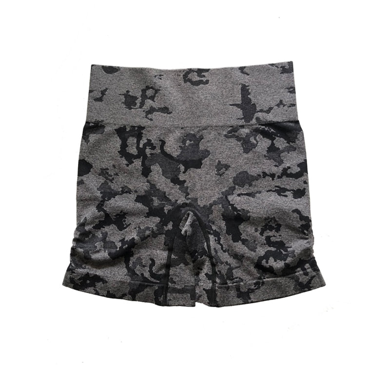 Women Adapt Camo Seamless Shorts High Waist Booty Gym Shorts Workout Short Fitness