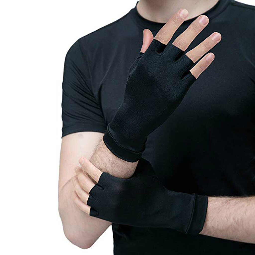 WorthWhile 1 Pair Compression Arthritis Gloves for Women Men Joint Pain Relief Half Finger