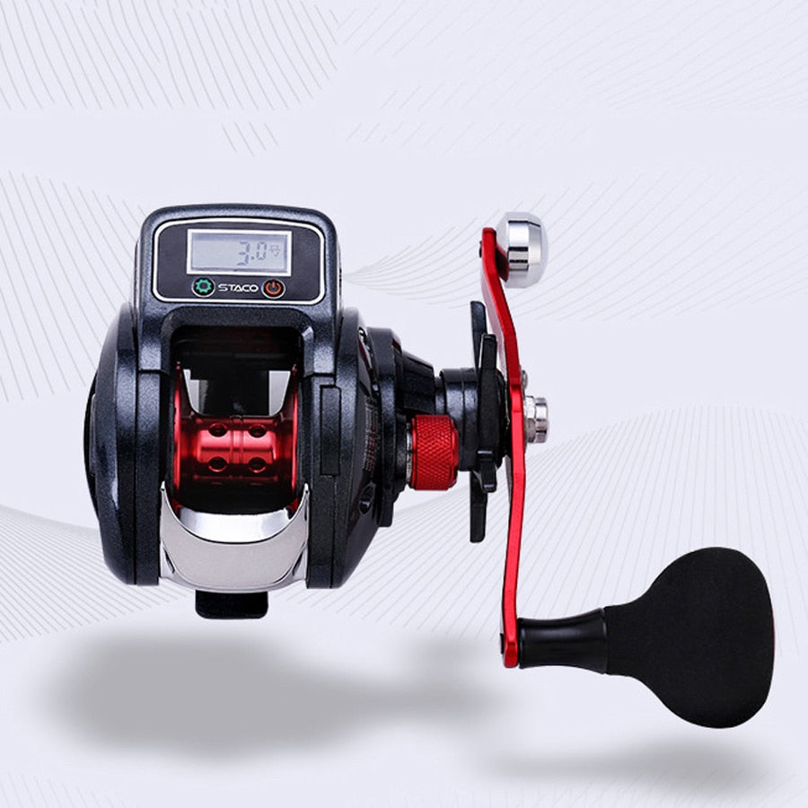 6.3:1 13+1BB Fishing Reel Left / Right Hand Low Profile Line Counter Fishing Tackle Gear