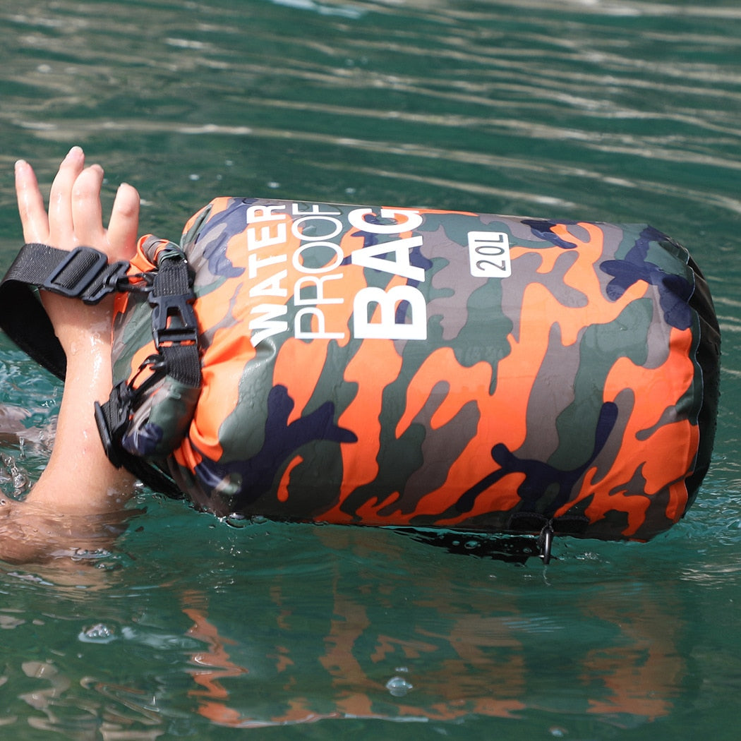 2/5/10/15L Outdoor Camouflage Waterproof Portable Rafting Diving Dry Bag Sack