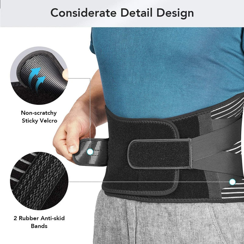 Lower Back Brace with 6 Stays Anti-skid Orthopedic lumbar Support Breathable Waist