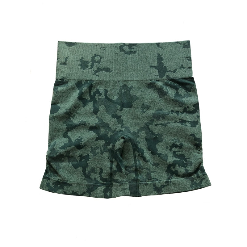 Women Adapt Camo Seamless Shorts High Waist Booty Gym Shorts Workout Short Fitness