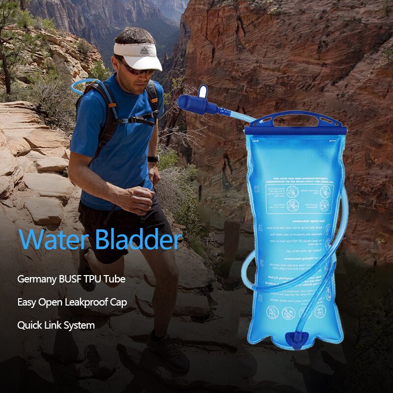 Portable TPU Water Bag 2L Hydration System Bladder Backpack Camping Hiking Climbing