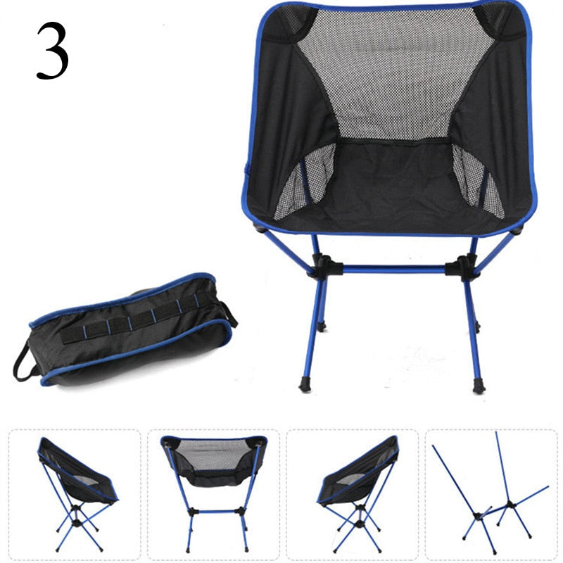 Detachable Portable Folding Moon Chair Outdoor Camping Chairs Beach Fishing Chair Tools