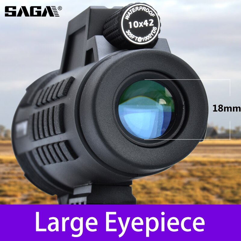 Saga Professional Monocular Telescope 8/10/12X42/50 Mini Telescopio Bak4 Prism Compact