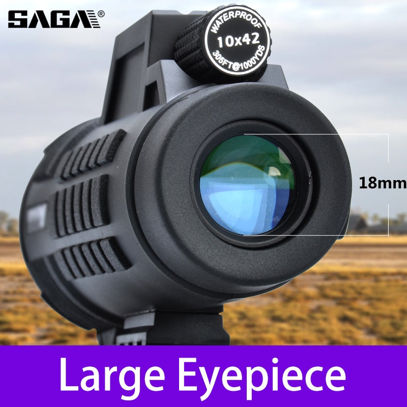 Saga Professional Monocular Telescope 8/10/12X42/50 Mini Telescopio Bak4 Prism