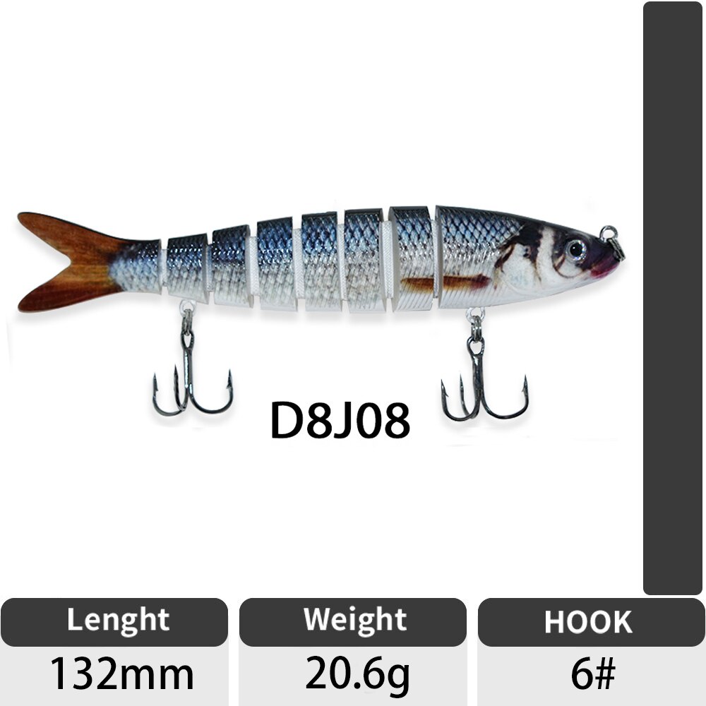 Sinking Wobblers Fishing Lures Jointed Crankbait Swimbait 8 Segment Hard Artificial