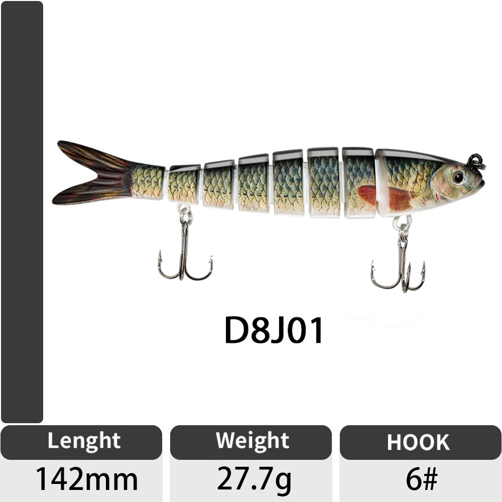 Sinking Wobblers Fishing Lures Jointed Crankbait Swimbait 8 Segment Hard Artificial