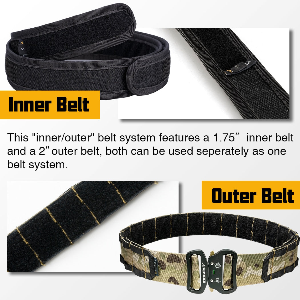 Inch Combat Belt  Quick Release Buckle MOLLE  Hunting Outdoor Sports Mens Belt