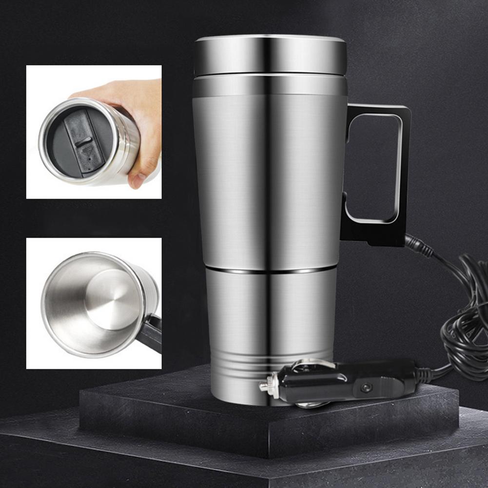 Stainless Steel Vehicle Heating Cup 12V/24V Heat Insulation Electric Car Kettle Camping