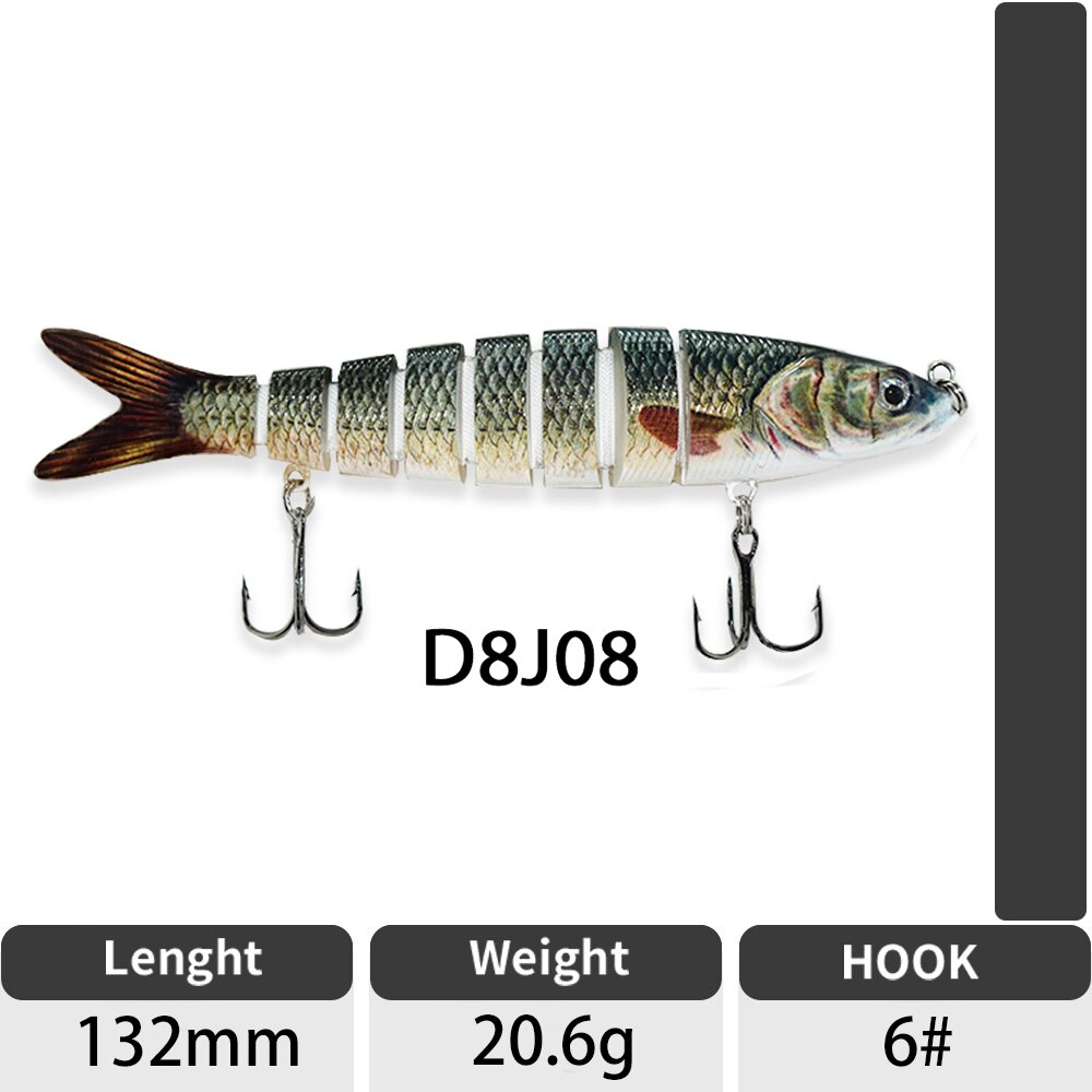 Sinking Wobblers Fishing Lures Jointed Crankbait Swimbait 8 Segment Hard Artificial