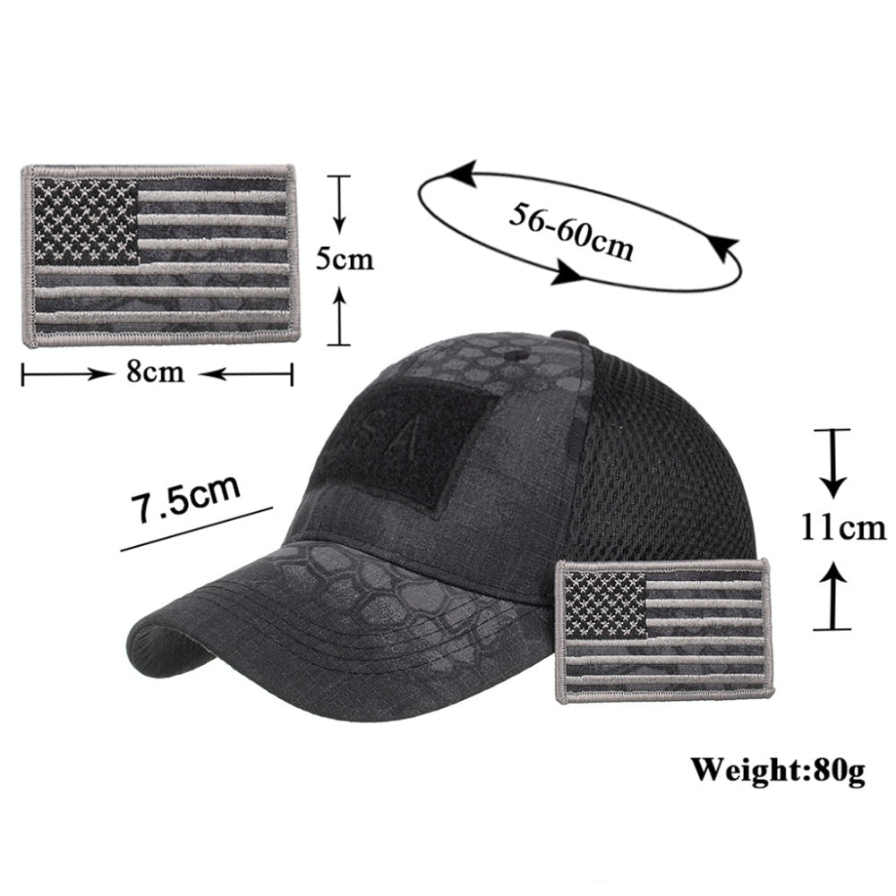 Baseball Caps Men Summer Mesh Military Army Caps Hiking Hunting Cap Hats