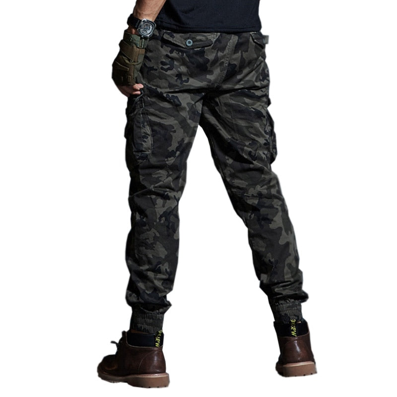 Military Tactical Pants Mens Joggers Camouflage Cargo Casual Pants Male 100% Cotton