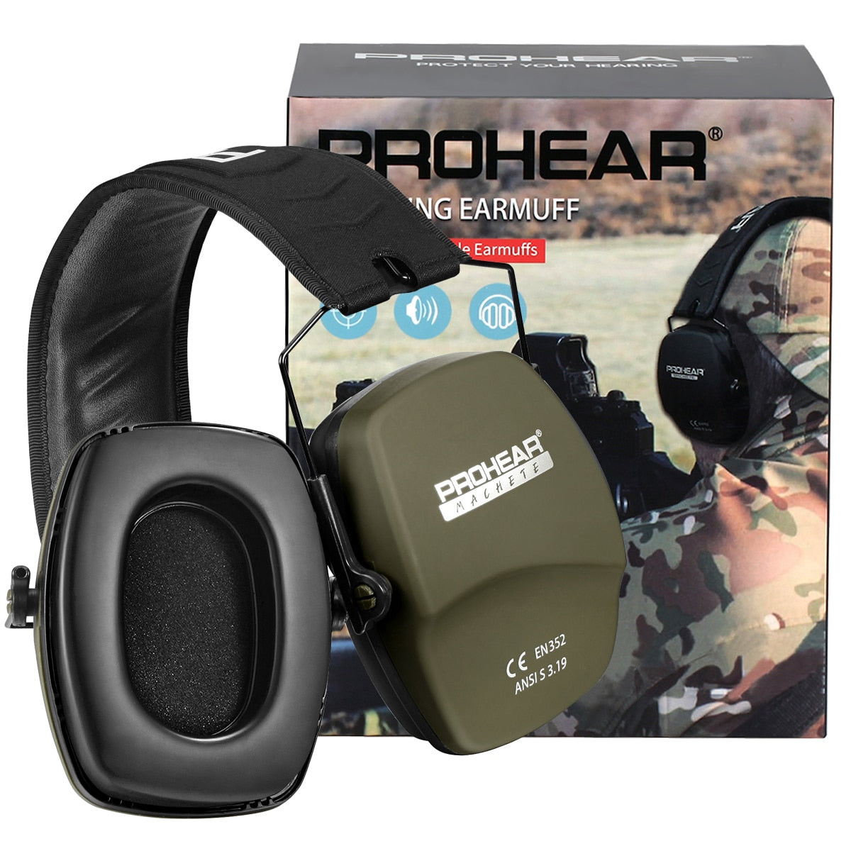 ZOHAN Noise Reduction Safety EarMuffs NRR 26dB Shooters Hearing Protection Earmuffs