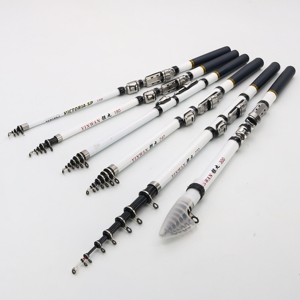 Telescopic Rock Fishing Rod Spinning fly Carp Feeder carbon fiber Pesca 3M 2.7M 2.4M 2.1M 1.8M 1.5M Mini