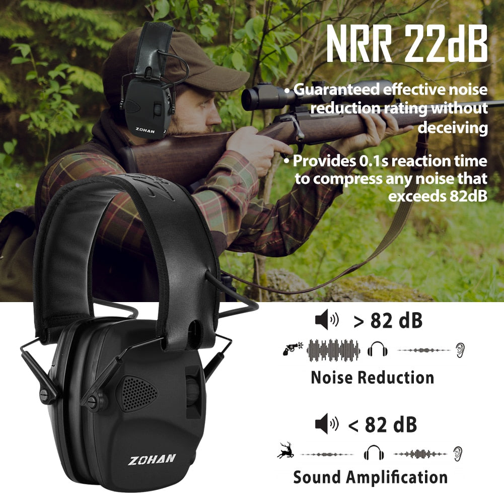 ZOHAN Earmuffs Active Headphones for Shooting Electronic Hearing protection Ear protect