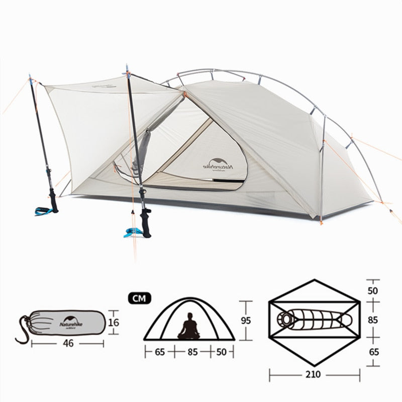 Naturehike VIK Tent 1 2 Person Ultralight Tent Portable Travel Hiking Outdoor Tent Airy