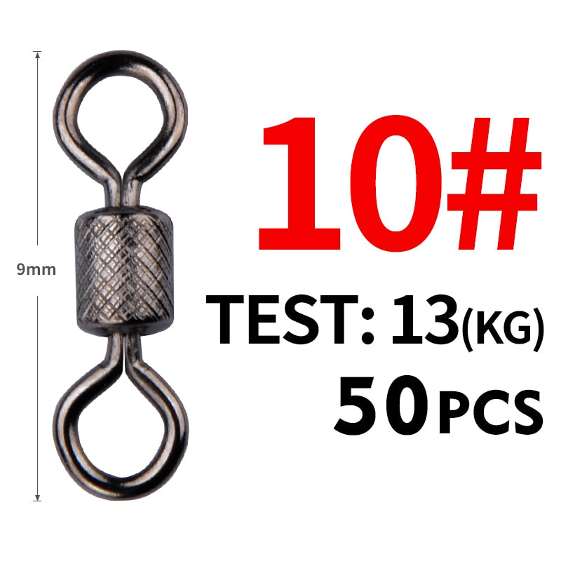 Swivels Ball Bearing Swivel with Safety Snap Solid Rings Rolling Swivel for Carp Fishing Accessories