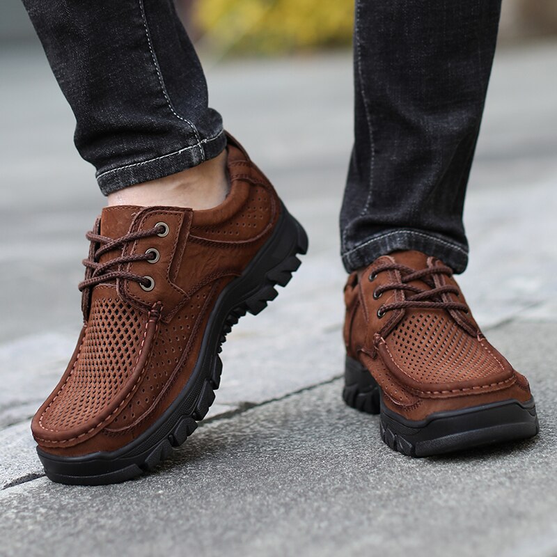 2020 Newly Men&#39;s Summer Loafers Shoes Genuine Leather Causal Men Shoes Outdoor