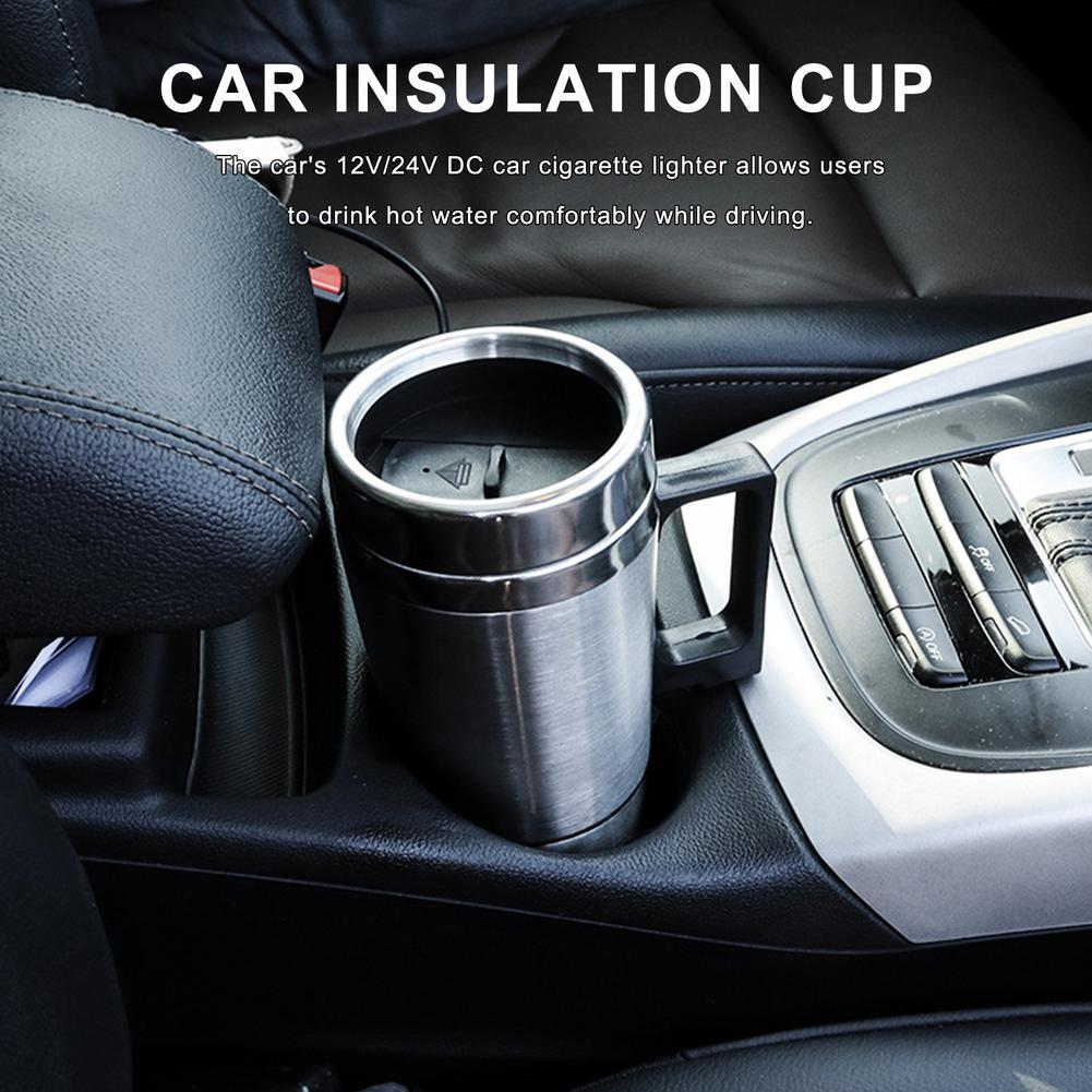 Stainless Steel Vehicle Heating Cup 12V/24V Heat Insulation Electric Car Kettle Camping