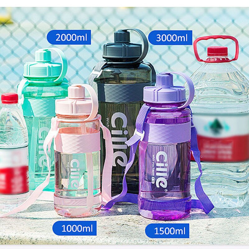 1L 2L 3L Large Capacity Sports Water Bottles Portable Plastic Outdoor Camping PicniC