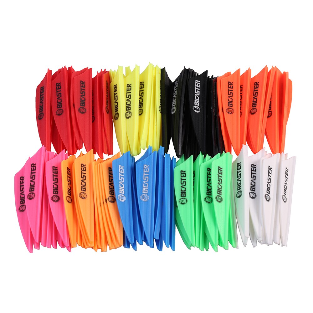 50pcs Archery Arrow Plastic Fletch 1.75&quot; Vanes Flectchings 8 Colors for Choice