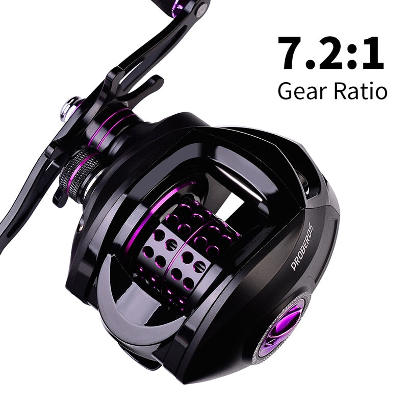 PROBEROS Fishing Reel High Speed Ultralight Baitcasting Metal Spool Bait Casting 12 Magnetic