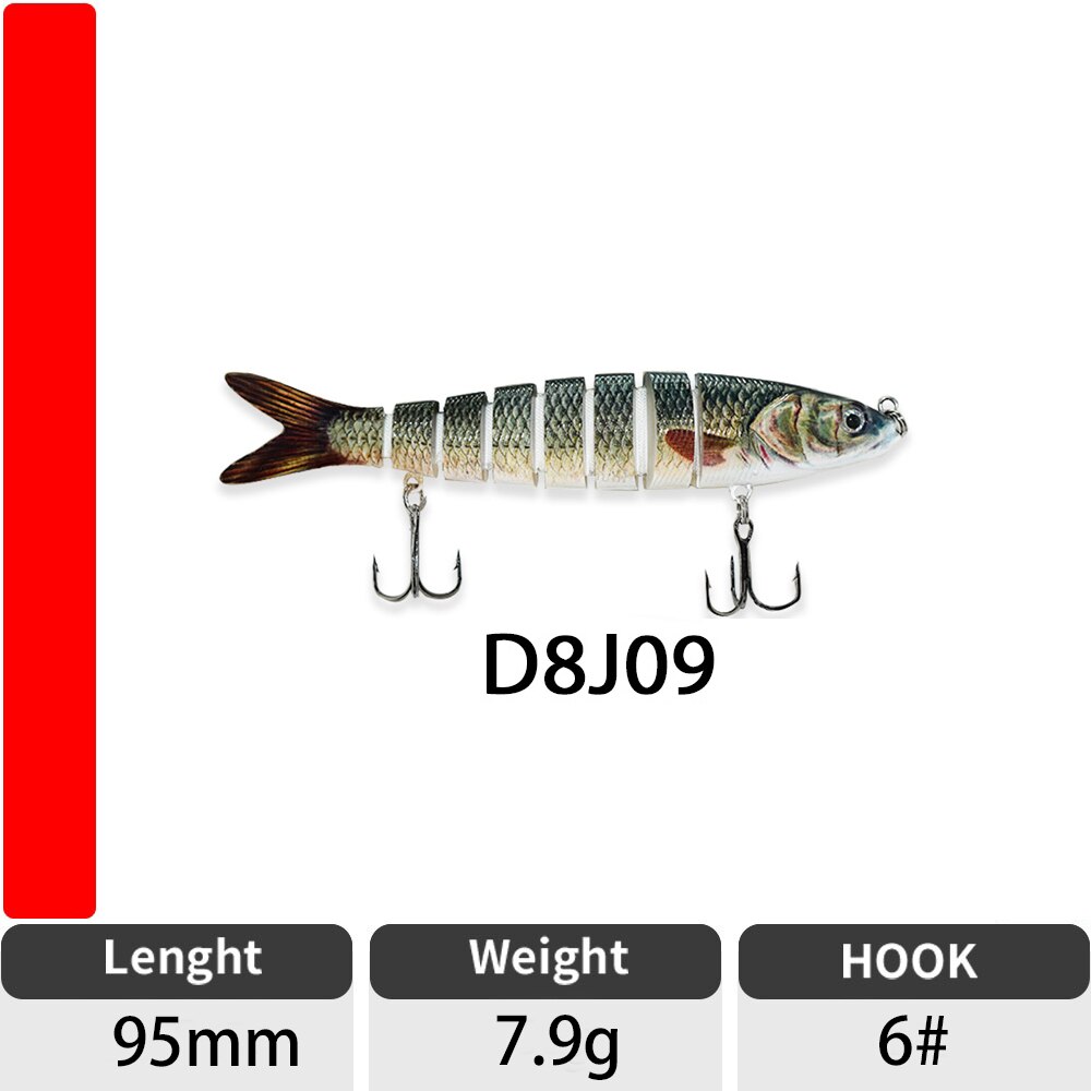 Sinking Wobblers Fishing Lures Jointed Crankbait Swimbait 8 Segment Hard Artificial