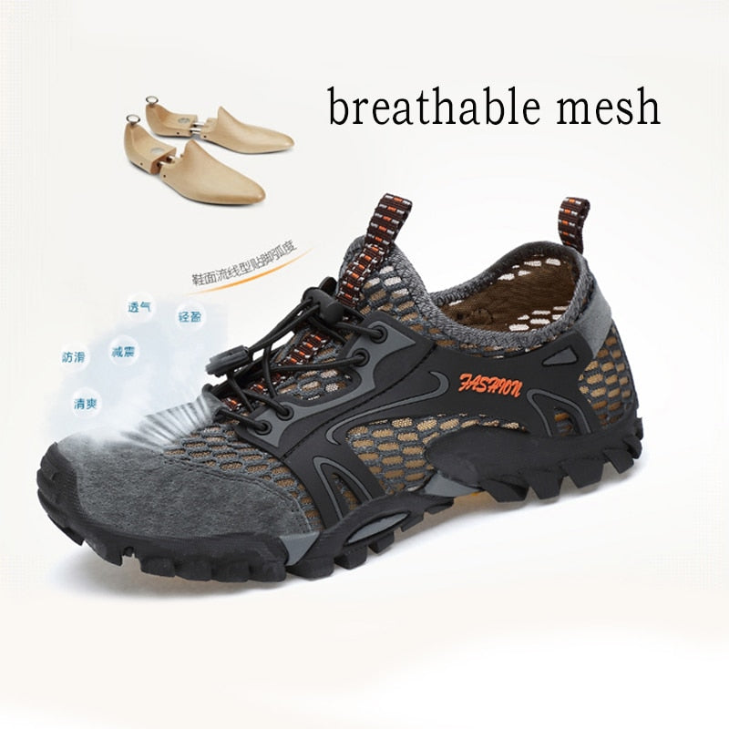 JACKSHIBO Breathable Water Shoes For Men Climbing Hiking Upstream Shoes Men Outdoor