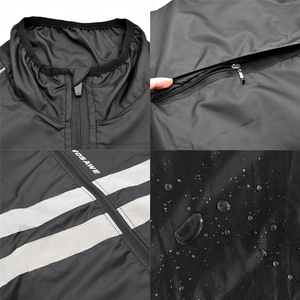 WOSAWE Ultralight Reflective Men's Cycling Long Jacket Waterproof Windproof