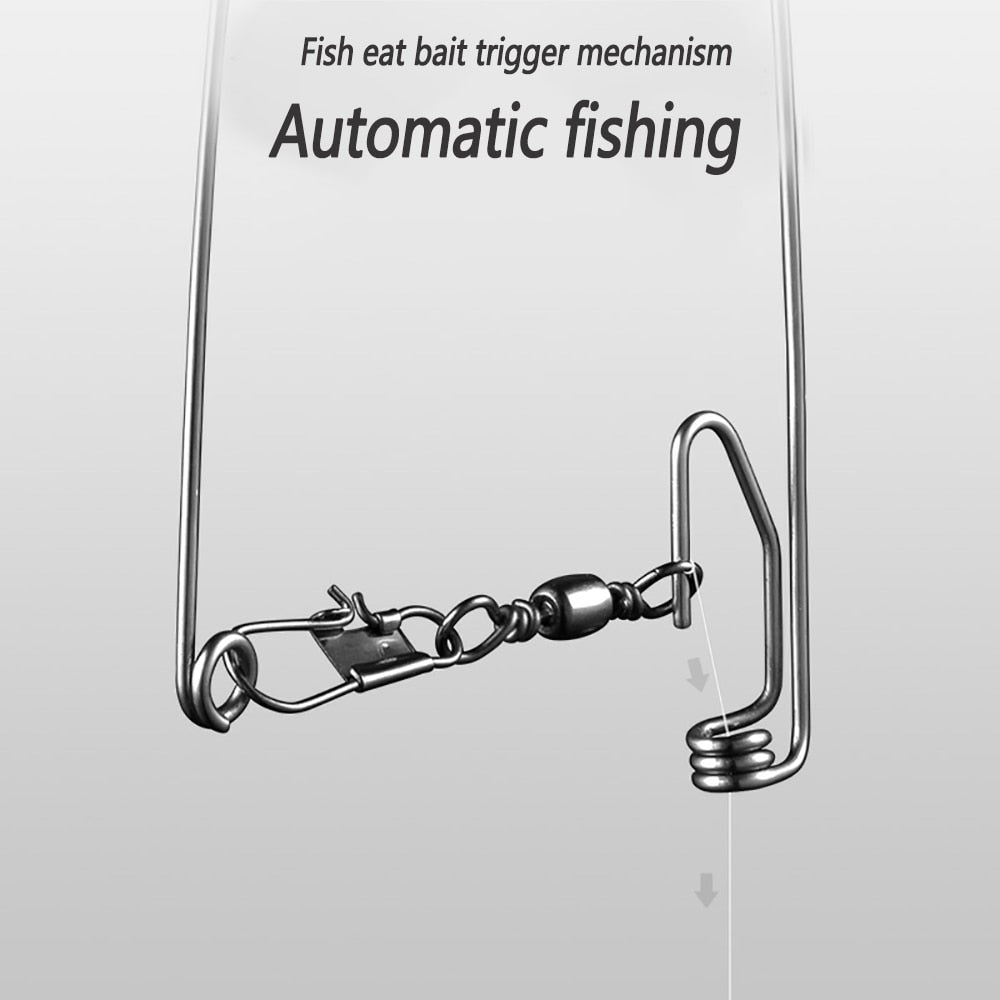ZURYP-gancho de pesca automático de acero inoxidable, gancho de resorte, accesorios