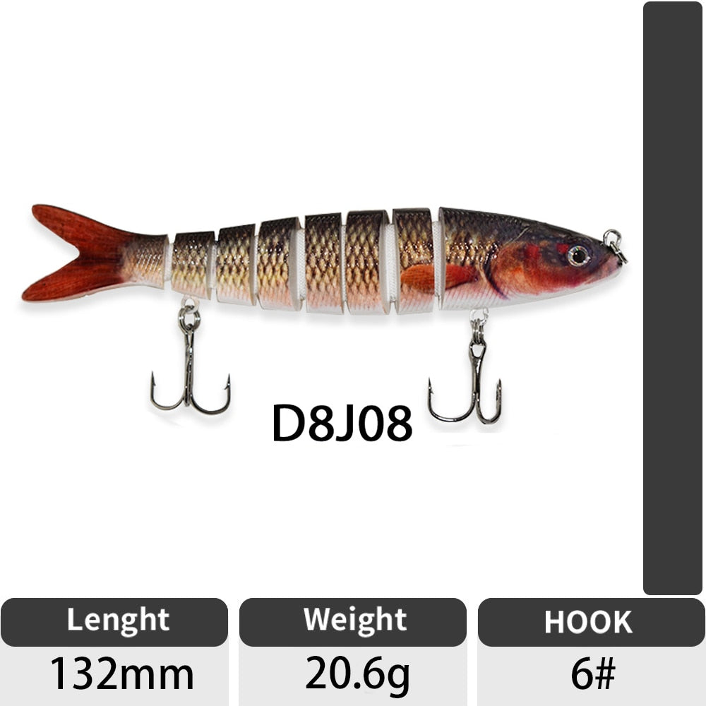 Sinking Wobblers Fishing Lures Jointed Crankbait Swimbait 8 Segment Hard Artificial