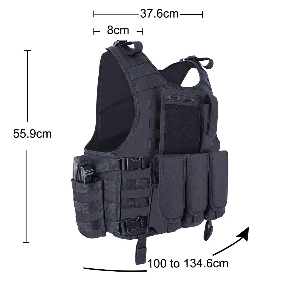 MGFLASHFORCE Molle Airsoft Vest Tactical Vest Plate Carrier Swat Fishing Hunting