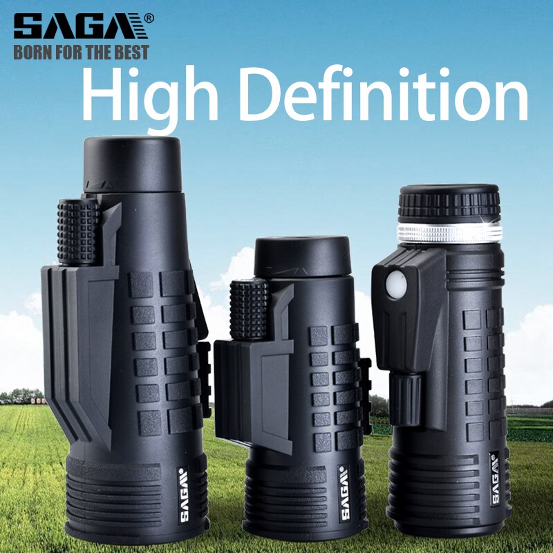 Saga Professional Monocular Telescope 8/10/12X42/50 Mini Telescopio Bak4 Prism