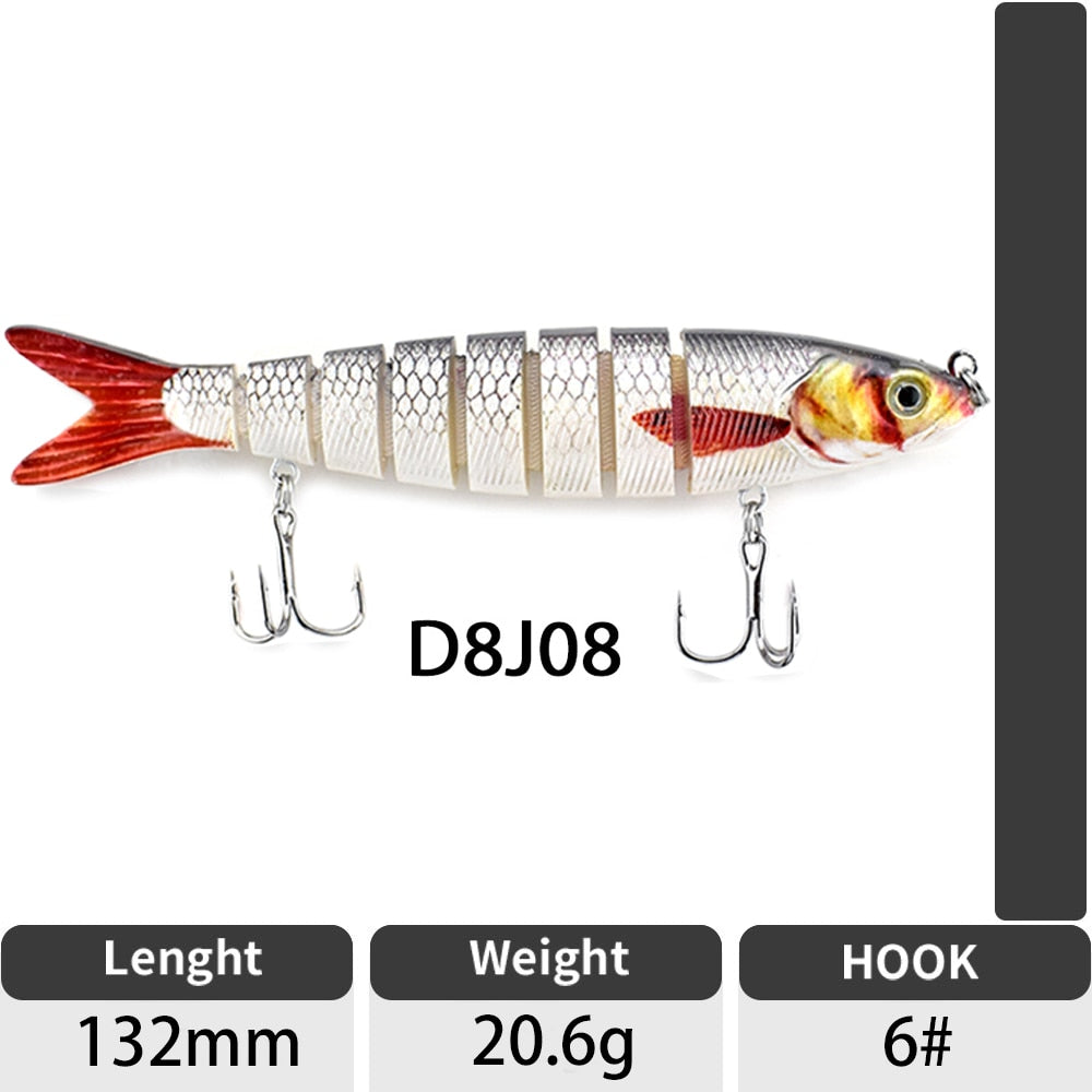 Sinking Wobblers Fishing Lures Jointed Crankbait Swimbait 8 Segment Hard Artificial