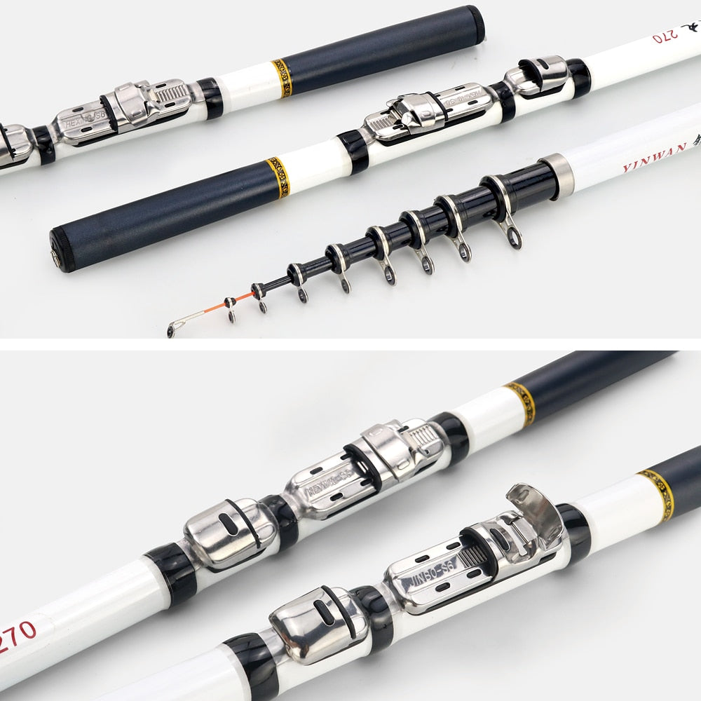 Telescopic Rock Fishing Rod Spinning fly Carp Feeder carbon fiber Pesca 3M 2.7M 2.4M 2.1M 1.8M 1.5M Mini