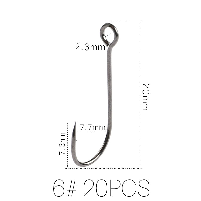 Supercontinent Barb Hook Fishing hook big ring Carbon Steel Single Hooks tackle  Worm