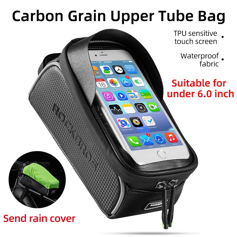 ROCKBROS Bicycle Bag Waterproof Touch Screen Cycling Bag Top Front Tube