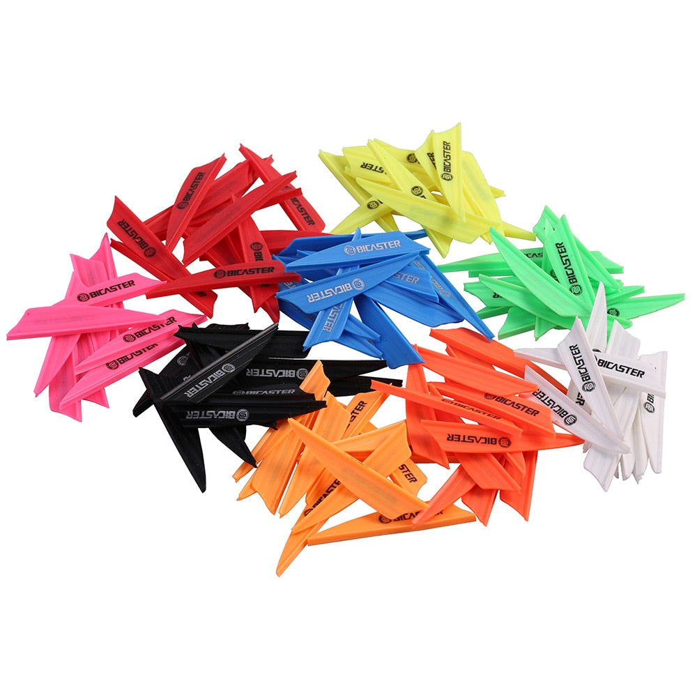 50pcs Archery Arrow Plastic Fletch 1.75&quot; Vanes Flectchings 8 Colors for Choice