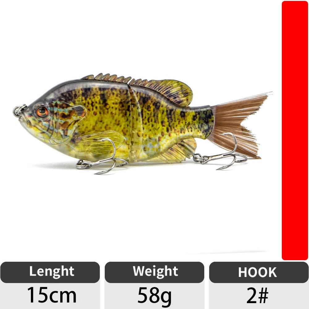 ODS 150mm 58g Fishing Lure Jointed Lures Hard Bait Sinking Lure Swimbait brush Tail bass lure