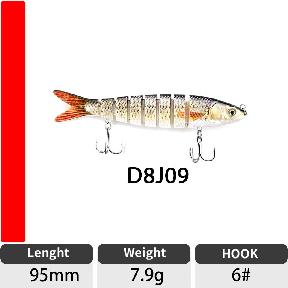 Sinking Wobblers Fishing Lures Jointed Crankbait Swimbait 8 Segment Hard Artificial